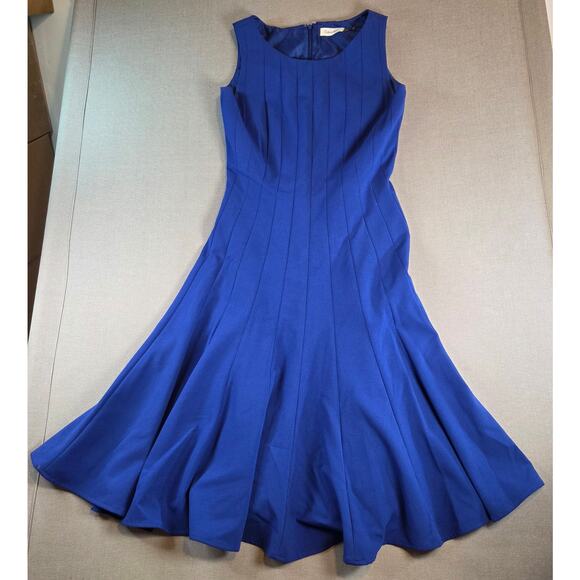 Calvin Klein Blue Fit & Flare Dress Women’s Size 2 Sleeveless Lined Cocktail - Picture 1 of 11